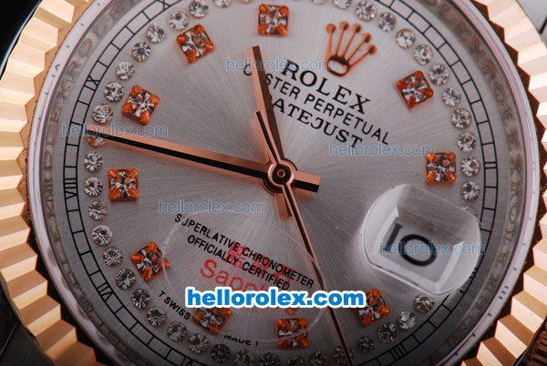 Rolex Datejust Automatic 2008 Grey Dial with Diamond Marking - Click Image to Close